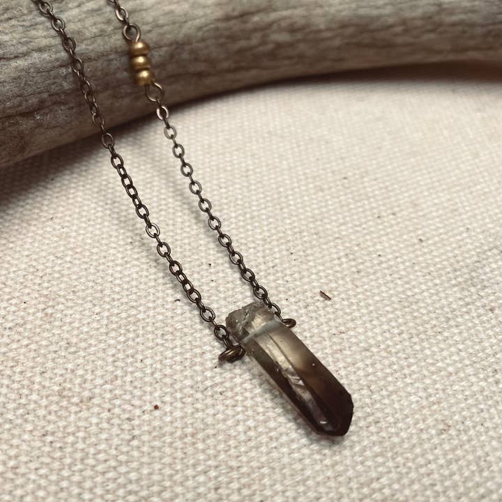 Arid Collective - Wholesale Pendant/Charm Necklace - Short Brass + Crystal Necklace | Reiki Infused | Handmade3