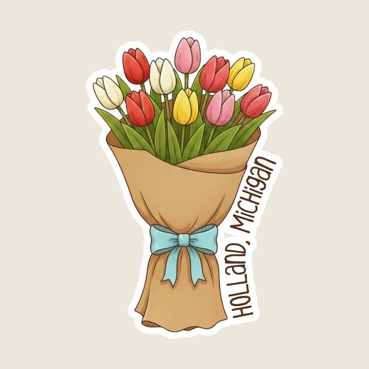 Tulip Bouquet Custom Sticker for wholesale by Shoreline Summit