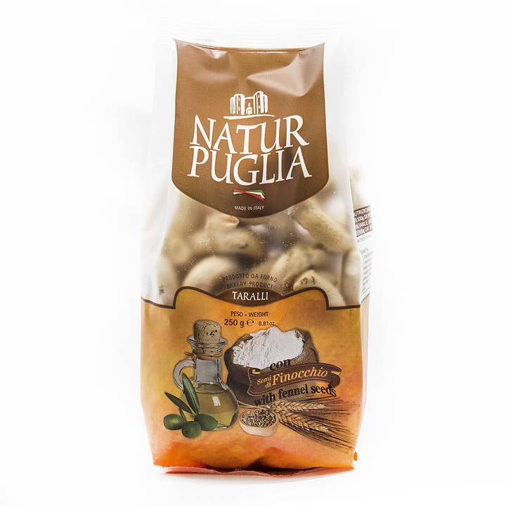 Natur Puglia Taralli with fennel seeds (finocchio) 250g for wholesale by Made in eatalia