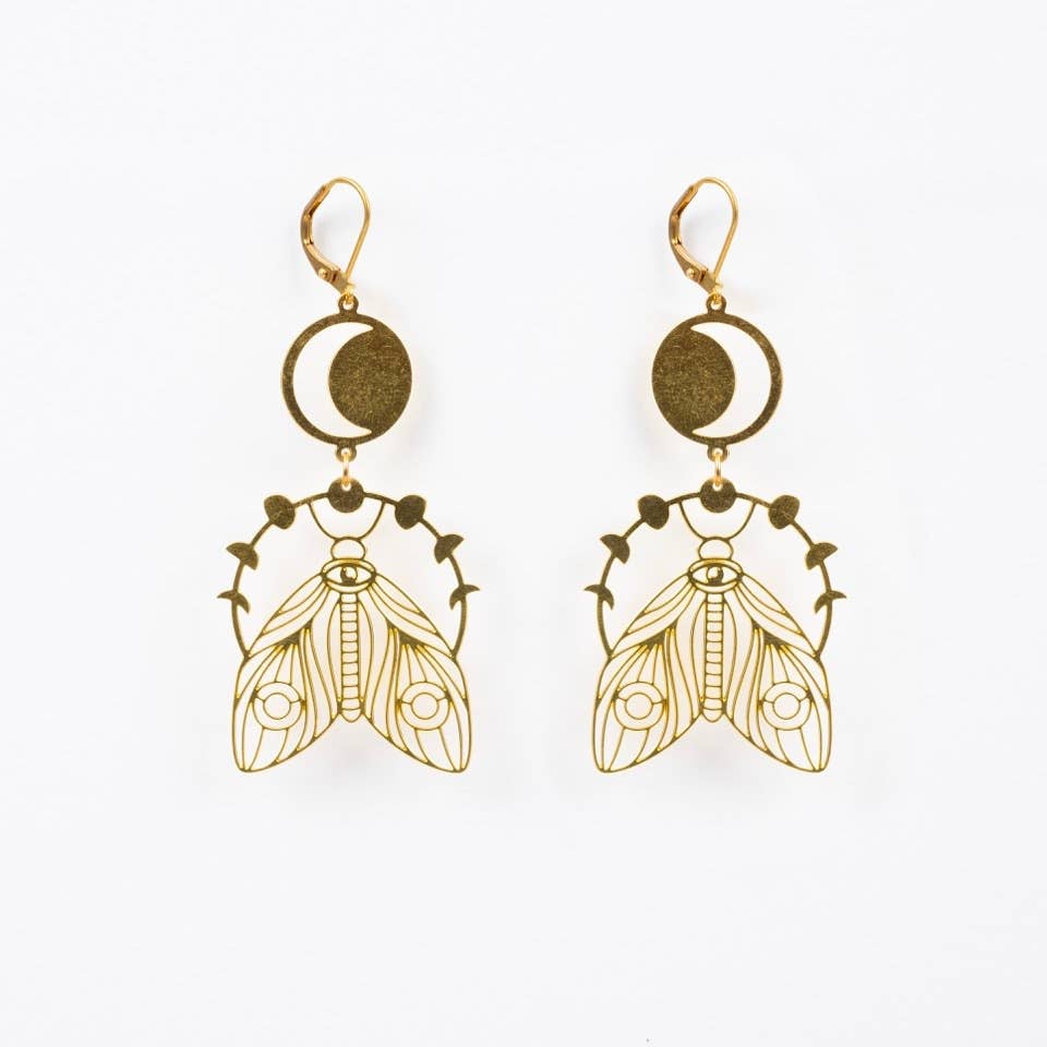 Altiplano - Vente Boucles d'oreilles pendantes - Boucles d'oreilles Moon Moth