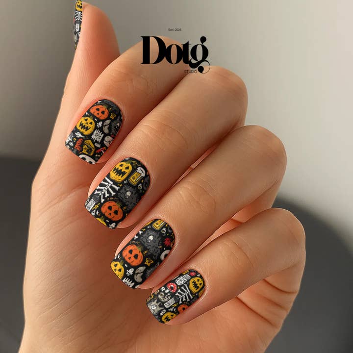 Autocolantes de Unhas Doodle de Halloween DIY Manicure Decalques por atacado de Design on The Go Studio