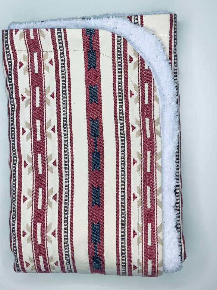 Manta de Bebé de Franela Roja Marfil para venta al por mayor de Selvedge Dry Goods