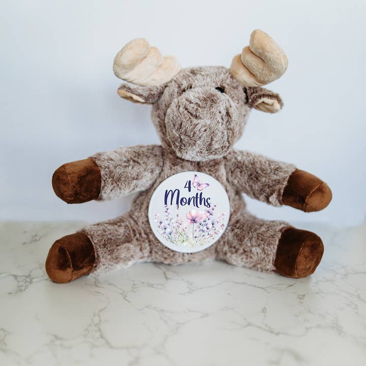 Grow With Me Baby Co - Wholesale Stuffed/Plush Toy - Kids & Baby - Monthly Milestone Tracker, Moose Stuffed Animal