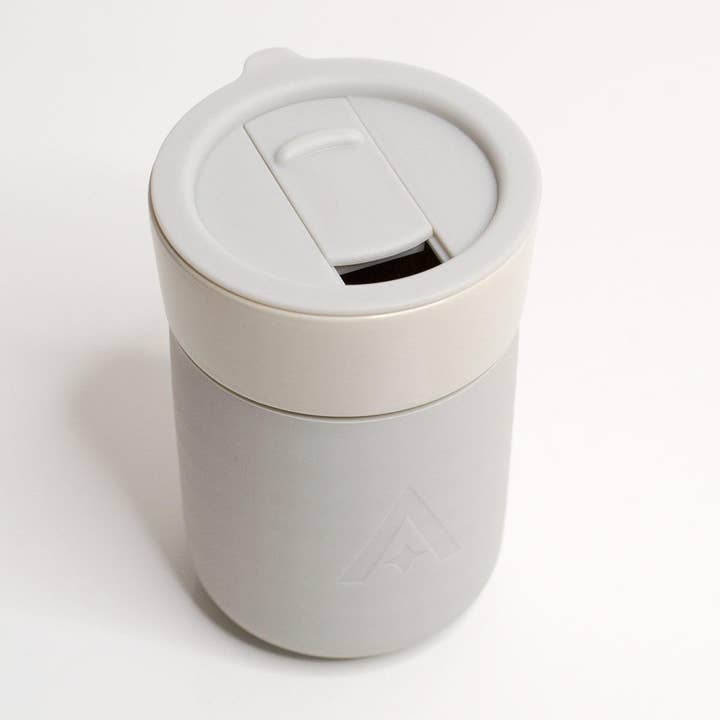 UBERSTAR - Wholesale Insulated Mug/Tumbler - Ceramic Travel Mug with Lid - Natural Stone1