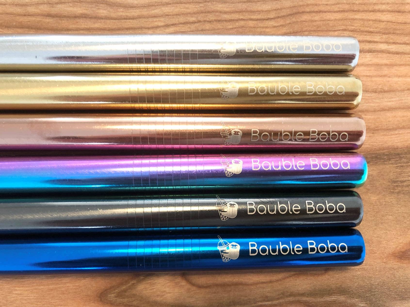 Bauble Boba - Wholesale Drinking Straw - Reusable Metal Bubble Tea Straw & Brush Set6