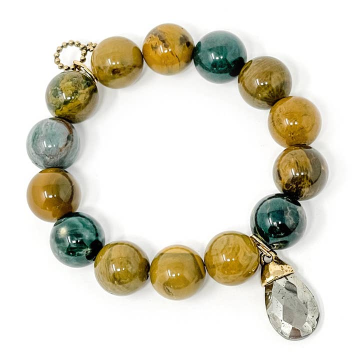 Jaspe River Rock con gotita de pirita para venta al por mayor de PowerBeads by jen