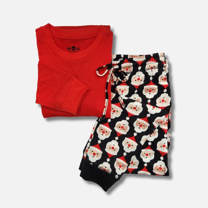Womens Jogger Pajama Set - Jolly Santa for wholesale by The Black Sheep Fam
