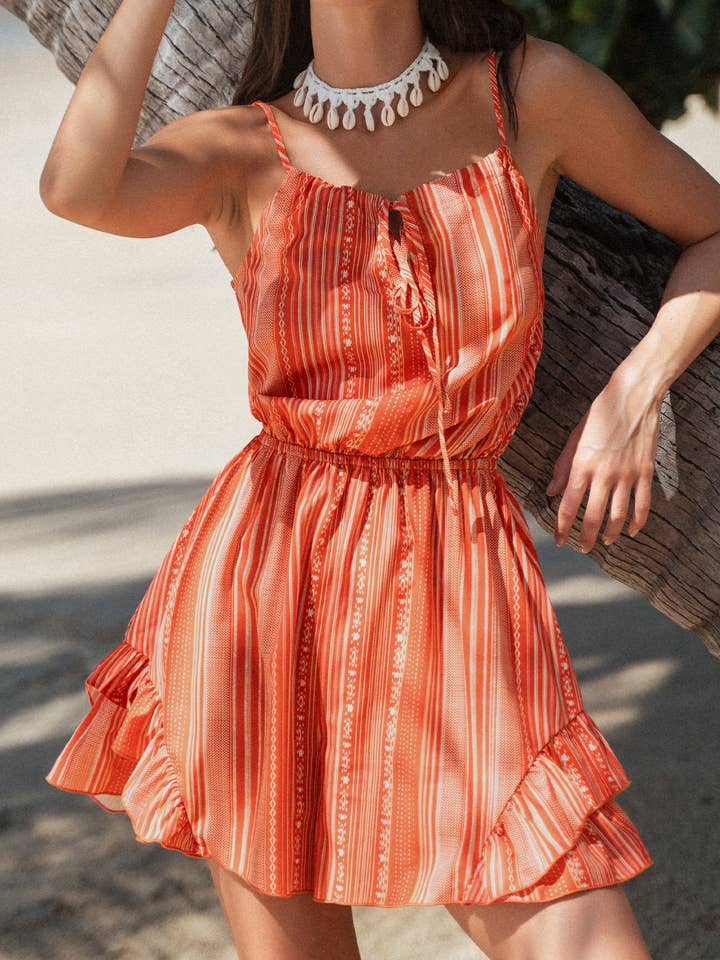 Mameluco con volantes y lazo en la parte delantera para venta al por mayor de Cupshe