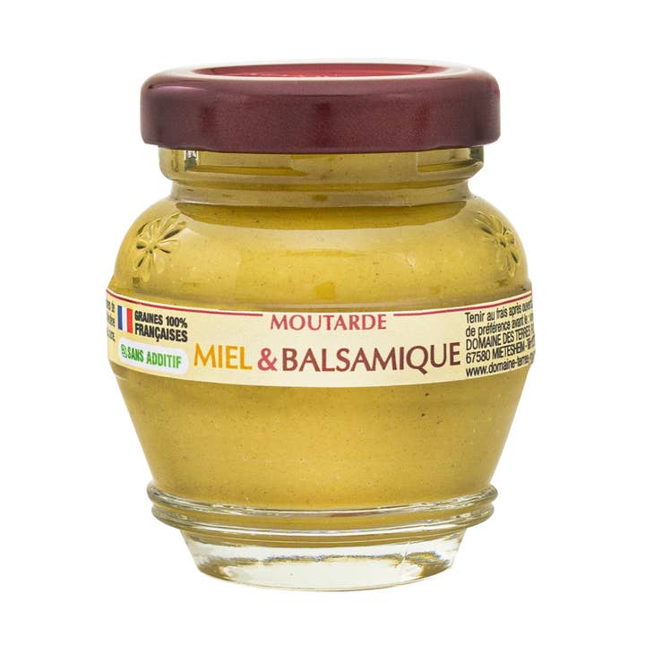 Honey and Balsamic Mustard French seeds 55 g for wholesale by DOMAINE DES TERRES ROUGES