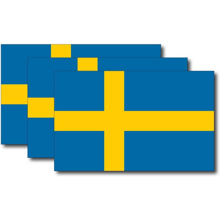 Autocollant drapeau de la Suède (paquet de 3) pour la vente par DCM Solutions