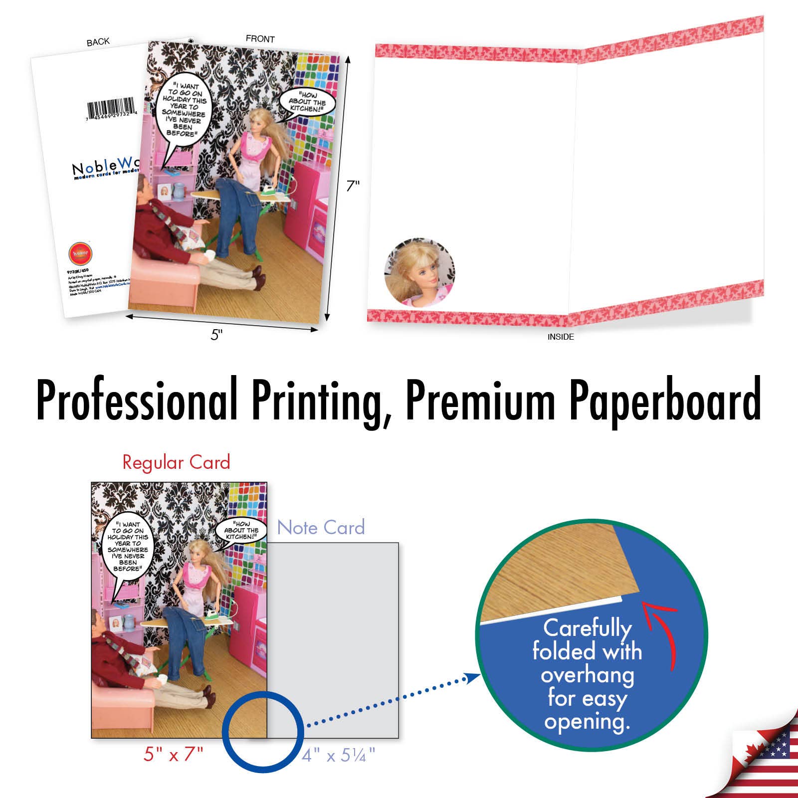 NobleWorks – Cartão de saudação diária por atacado – Cartão NobleWorks - Nunca estive - Todas as ocasiões4