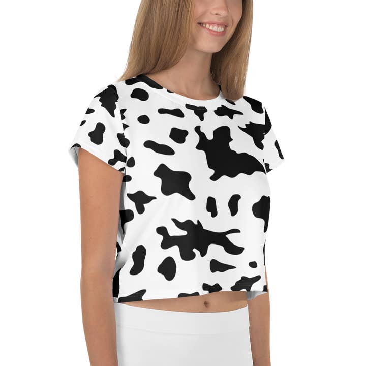 Tiny Cow Designs - Wholesale T-Shirt - Women's - Natural Cow Print - Cropped Tee