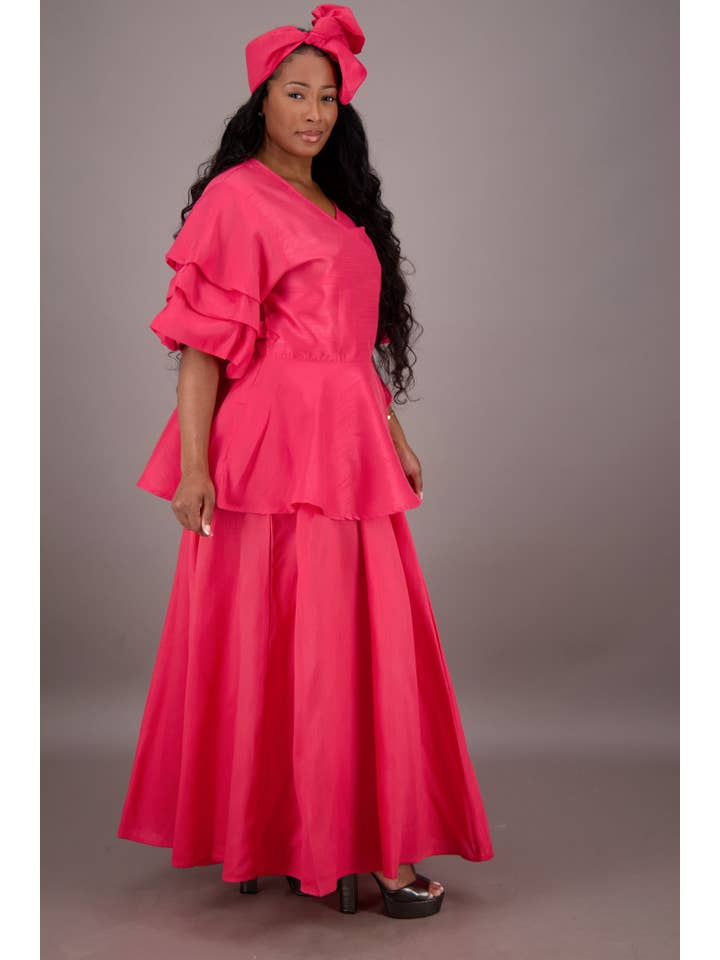 Advance Apparels - Wholesale Top & Skirt Set - Women's - Regal Peplum Skirt Set APS-25072