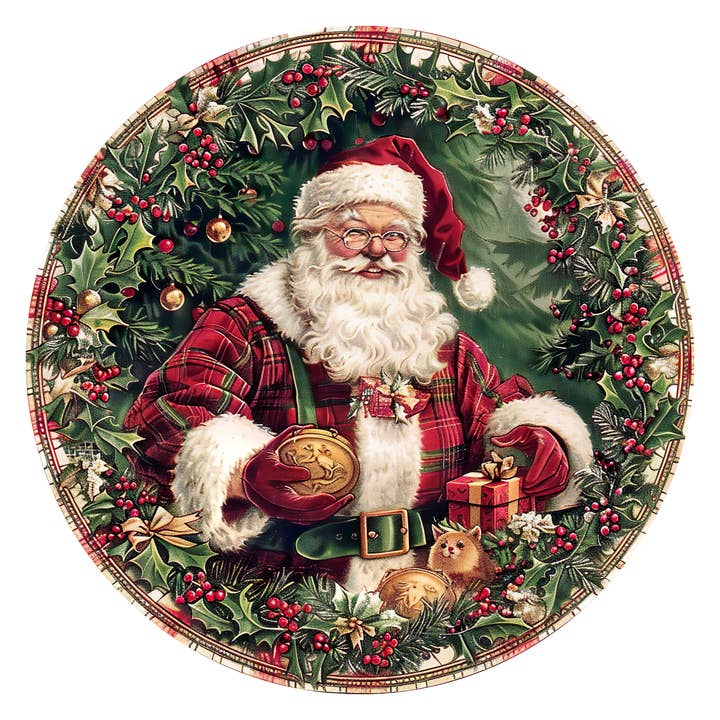 Babbo Natale di Natale, DCO-102688-D, Insegna per Ghirlanda, Appendino per Porta da 18" per la vendita all'ingrosso da parte di DecoExchange
