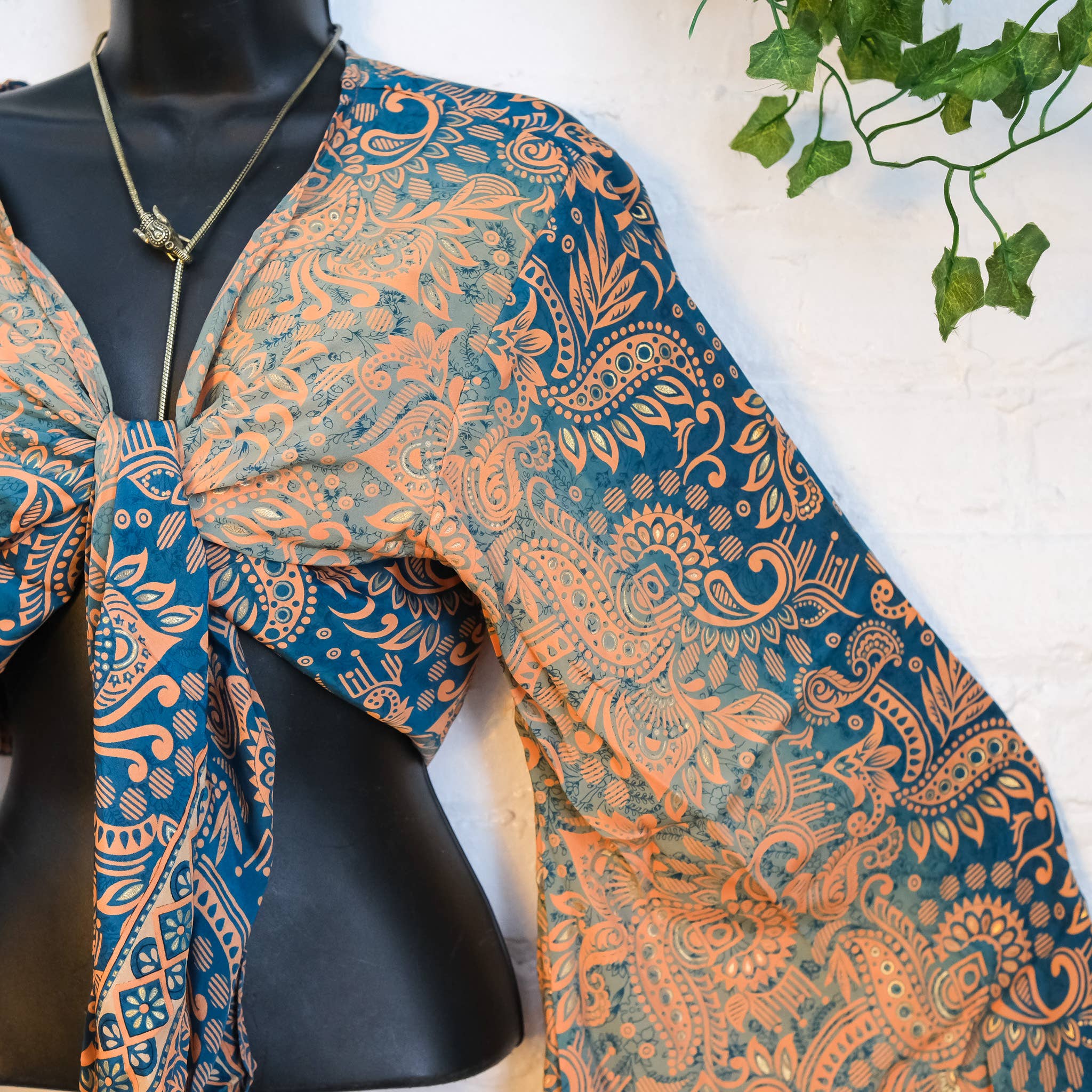 Karma Nepal Crafts - Wholesale Blouse - Women's - Bohemian  Style Bell Sleeve Wrap Top 8