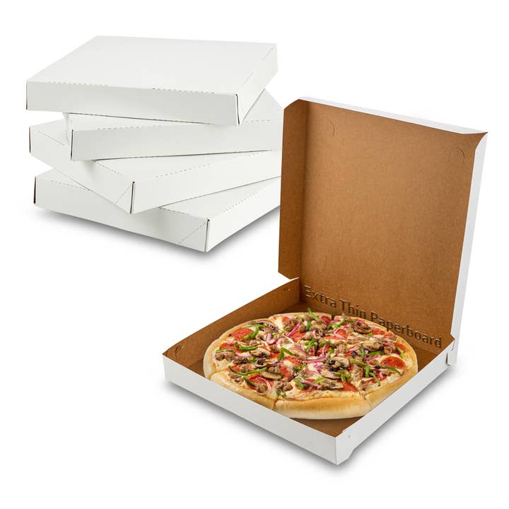 MT Products - Wholesale Food Storage Container - MT Products White Extra Thin Paperboard Pizza Boxes13