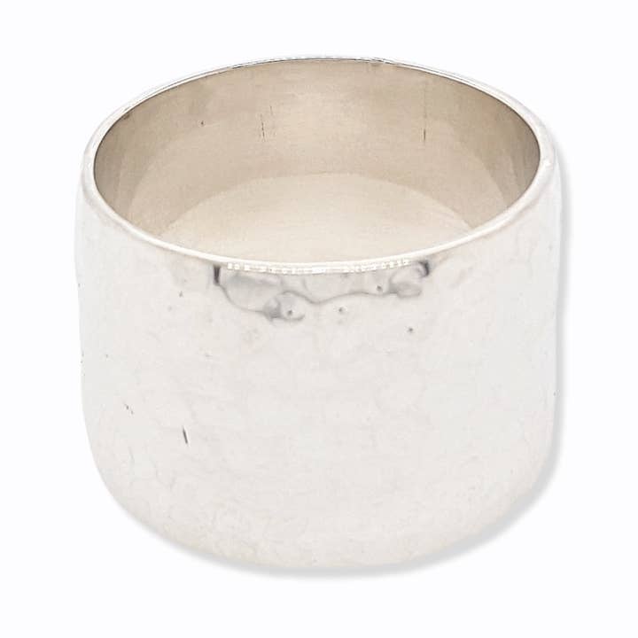 RING S/S HAMMERED FINISH 15mm for wholesale by Mountain Creek Jewellery