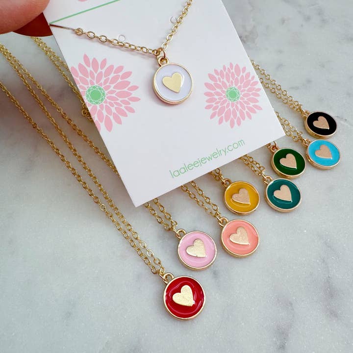 Laalee Jewelry - Wholesale Kids Necklace - Kids - Colorful Heart Necklace, Kid Jewelry, Easter Basket Gift