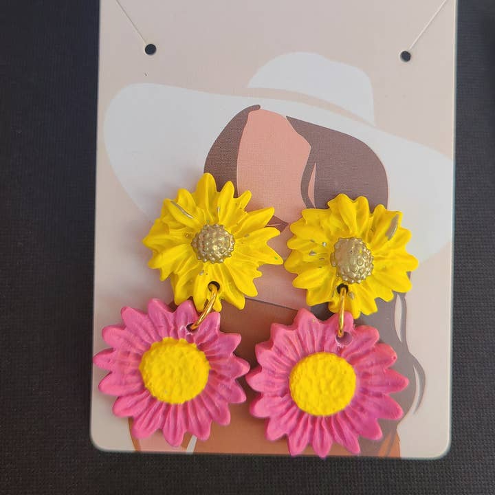 Flower Daisy Dangles for wholesale by Wandering Ram Jewelry
