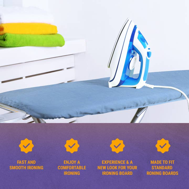 YBM HOME INC. - Vente Planche à repasser - Housse et coussin pour planche à repasser 48" x 15" Bleu / Gris3