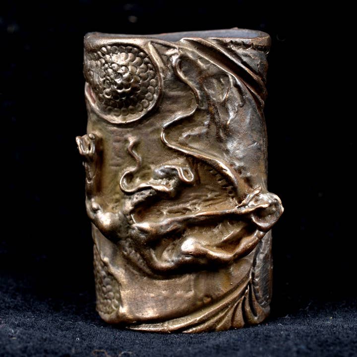 Dragon Slide Bead by Bob Burkett in Bronze for wholesale by Tiger Tiger Beads LLC