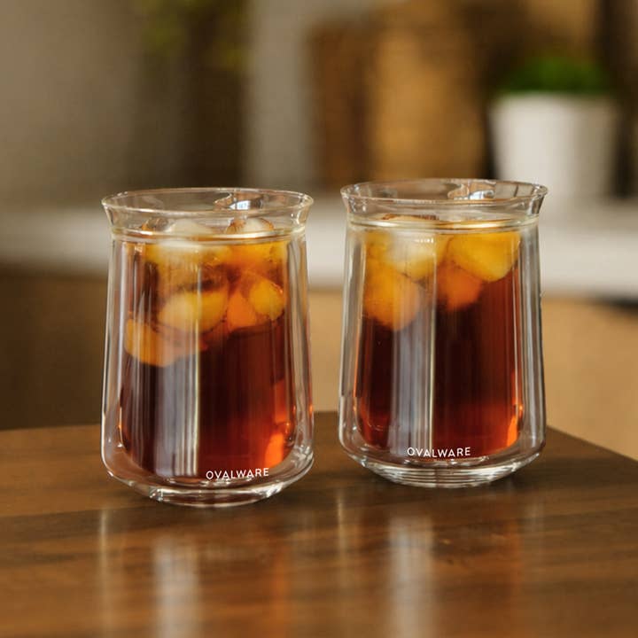Dobbeltvægget isoleret smageglas - 350 ml / 12 oz (Sæt med 2) for engroshandel hos Ovalware