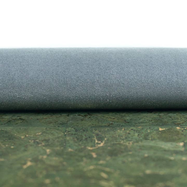 Meninas Bonitas Cork - Wholesale Craft Supplies - A combination of green and gold.Verdant Terrain Cork Fabric1