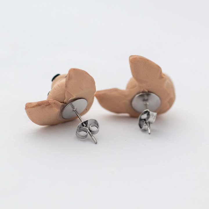 Pawfect Love - Wholesale Stud/Post Earrings - Chihuahua Earrings - Handmade Polymer Clay Dog Studs