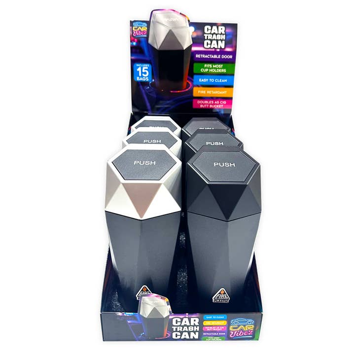 Novelty Brands - Wholesale Retailer Display - Home & Living - Car Vibez Mini Cup Holder Vehicle Trash Can - 6/Display4