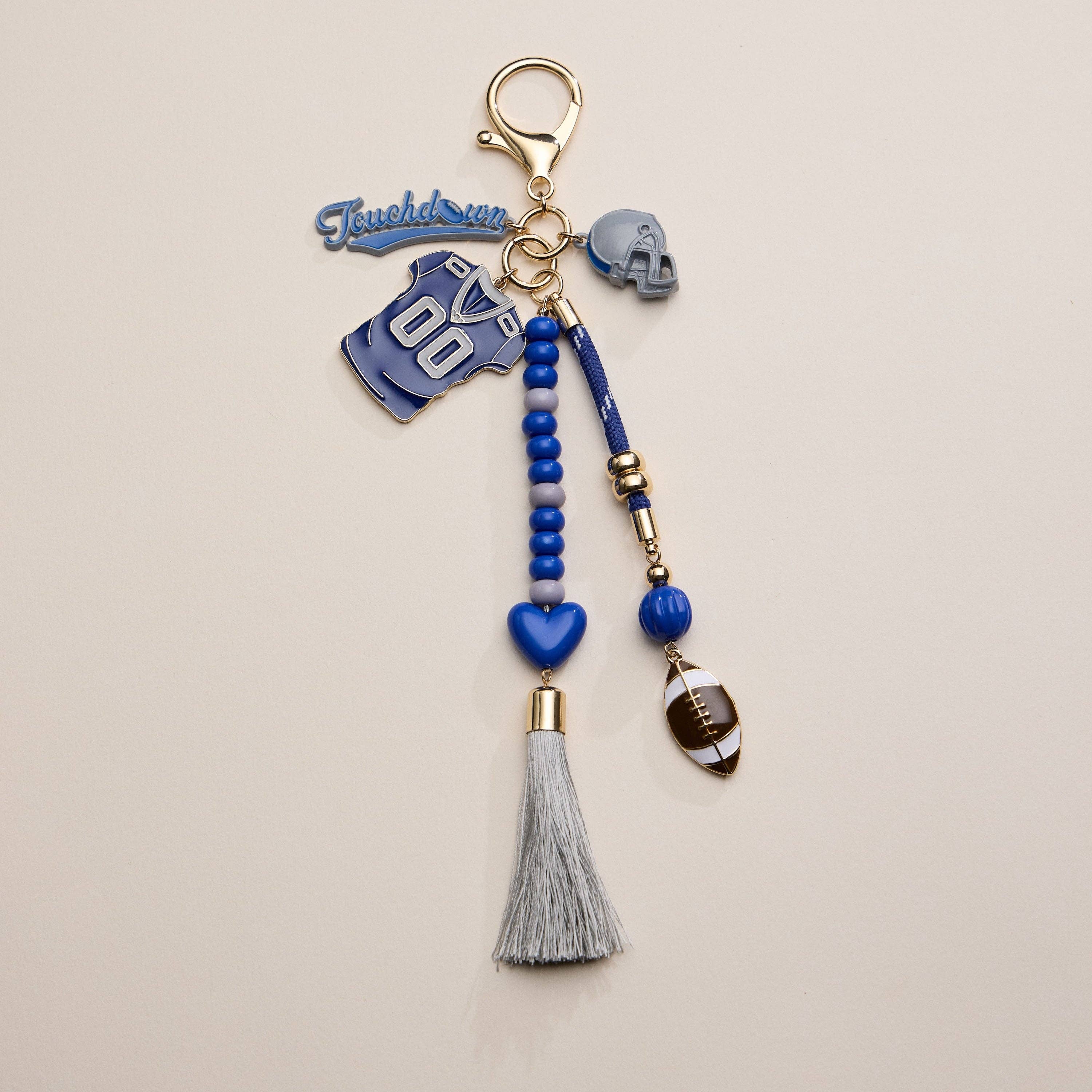 Lilla Haven - Wholesale Keychain - Women's - Gameday Football Keychain – Football Jersey, Helmet, Touchdown Charm & Tassel Bag Accessory47