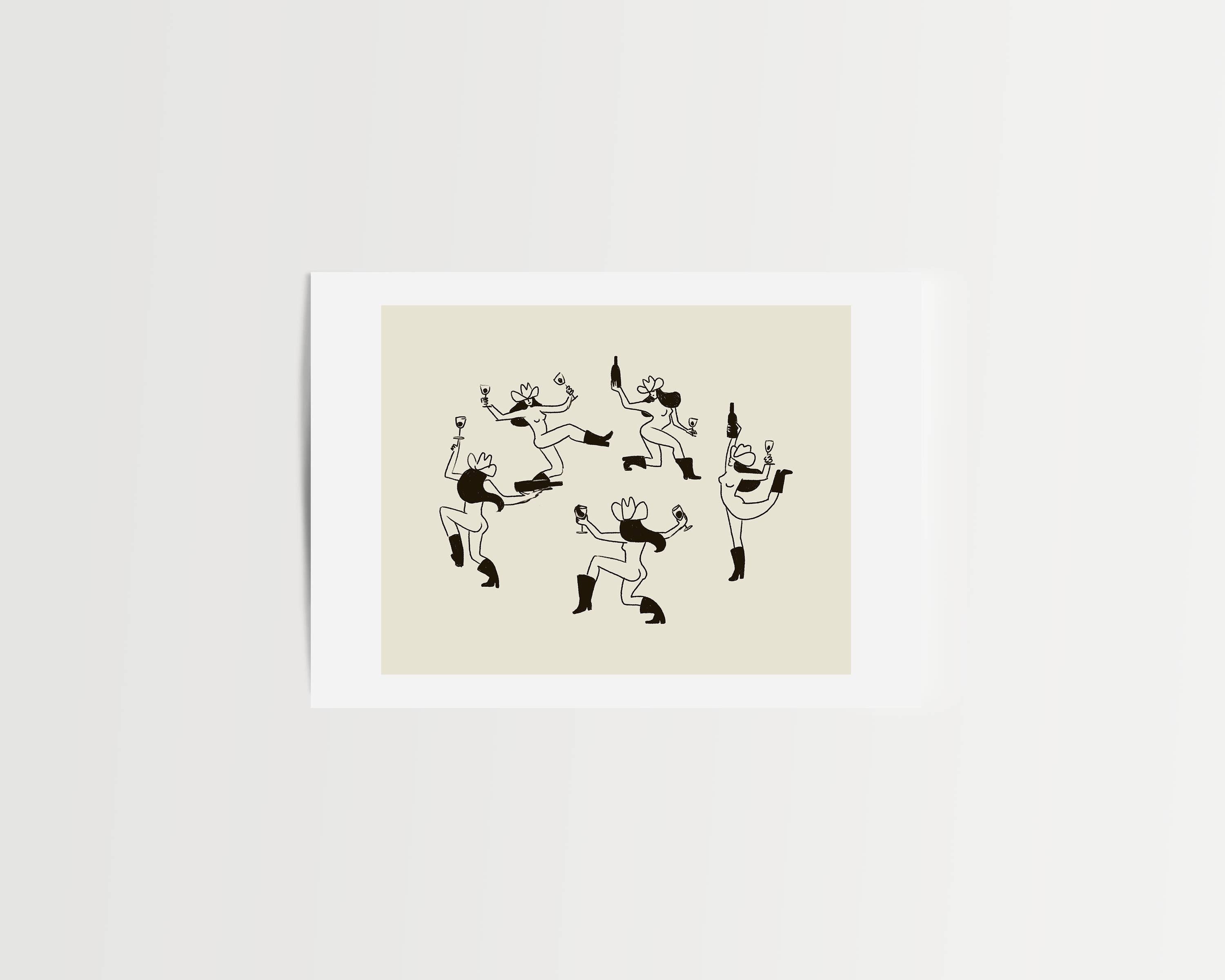 Tumbleweed Design Studio - Wholesale Art Print - Vintage Inspired Cowgirl Art Print: "The Dance"3