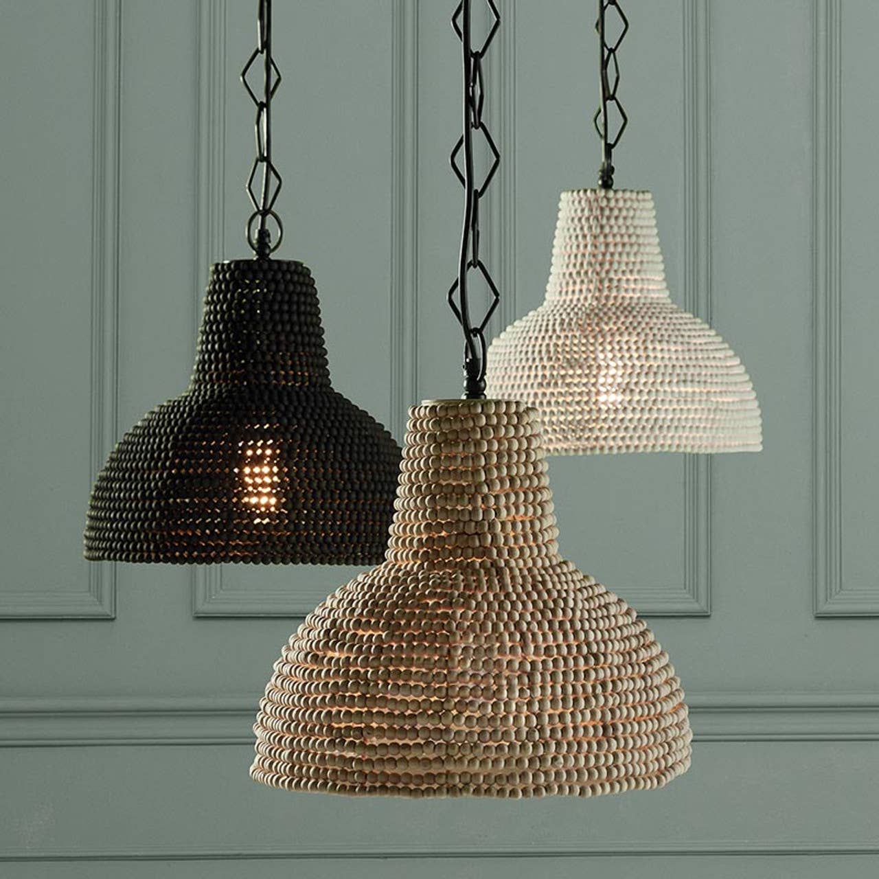 47th & Main (Creative Brands) - Wholesale Chandelier/Hanging Light - Beaded Hanging Lamp Black1