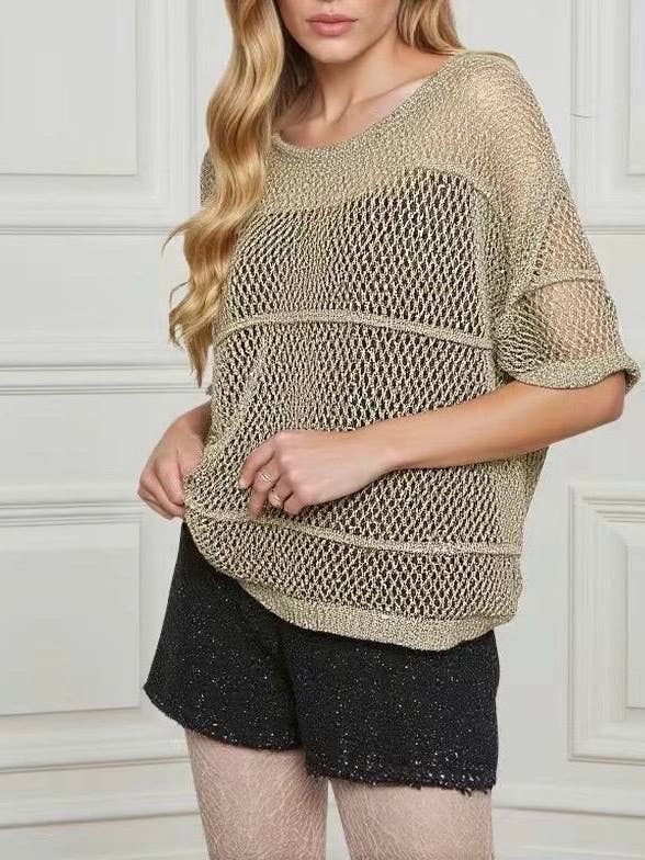 Gold Viscose lurex top - 3195 for wholesale on Faire