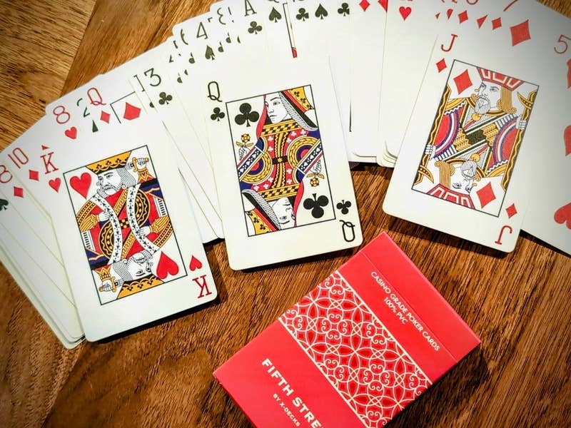 X-Decks - Wholesale Card Game - Fifth Street (Red), PVC Waterproof, Bridge Size, Poker Index Playing Card Deck1