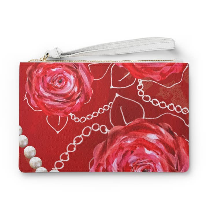 Dame i rød Clutch-taske for engroshandel hos Off the Canvas Collection, LLC