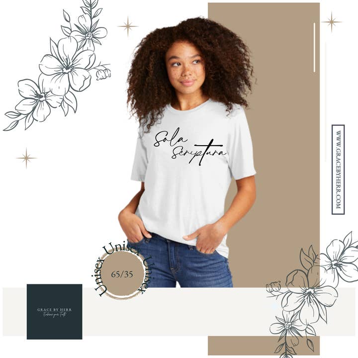 T-shirt unisexe Sola Scriptura pour la vente par Grace by Herr
