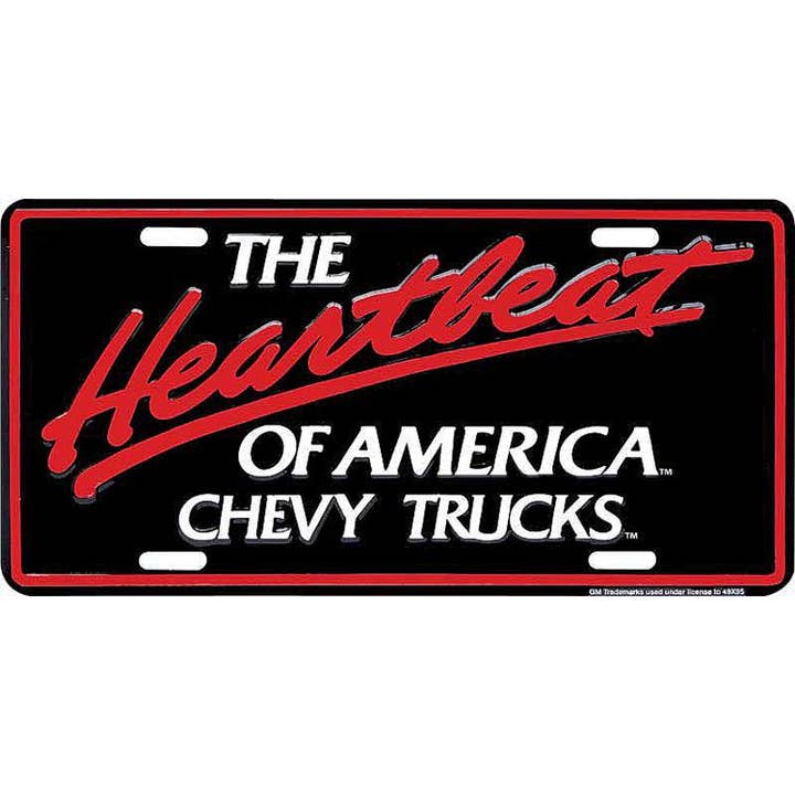 Chevy Truck Heartbeat - License Plate for wholesale by Signs 4 Fun