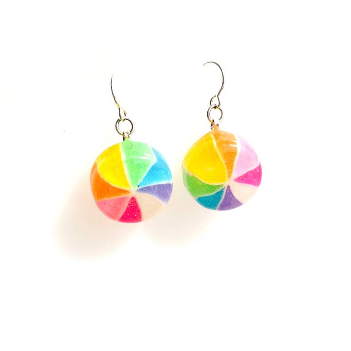 Glitterlimes - Wholesale Dangle Earrings - Japanese Pinwheel Candy Earrings - Drops4
