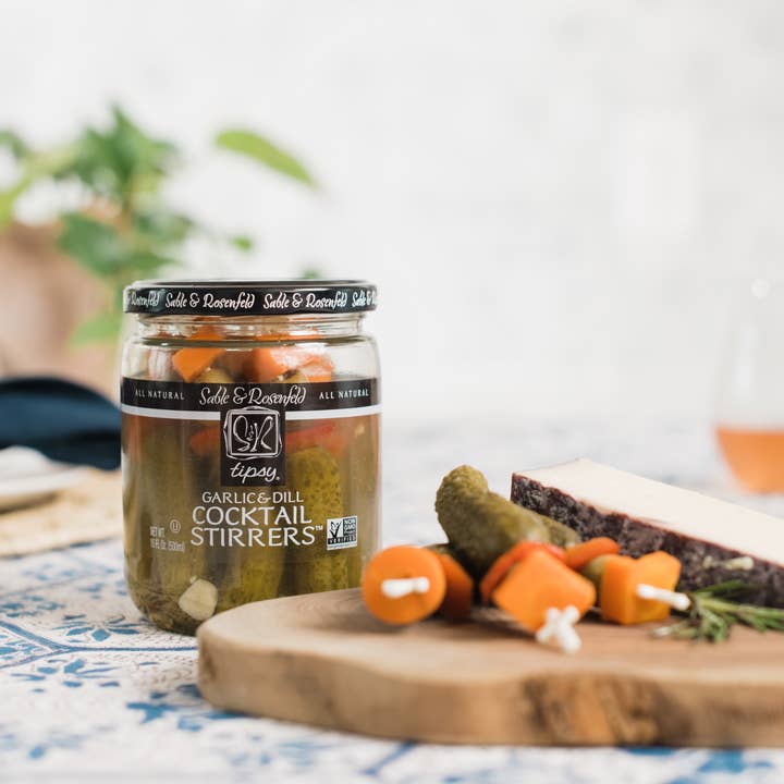 Wholesome Good - Wholesale Pickled Vegetables - Sable & Rosenfeld Tipsy Cocktail Stirrers - Garlic & Dill