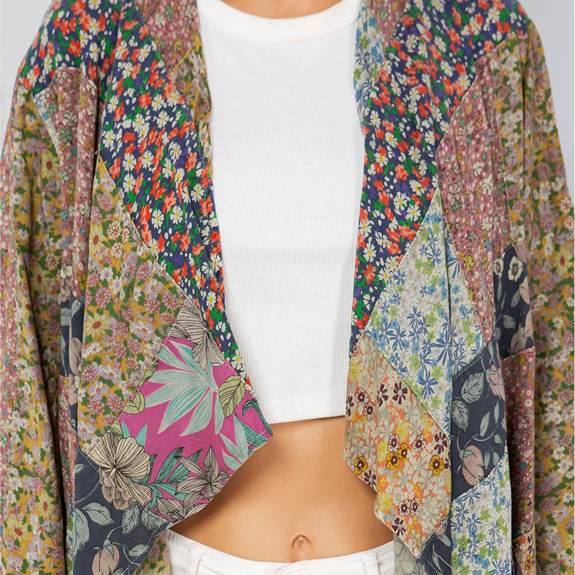 Young Threads - Wholesale Kimono - Women's - Patchwork Kimono Cardigan With 3/4 Sleeve8