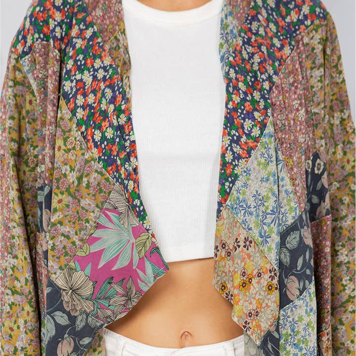 Young Threads - Wholesale Kimono - Women's - Patchwork Kimono Cardigan With 3/4 Sleeve8