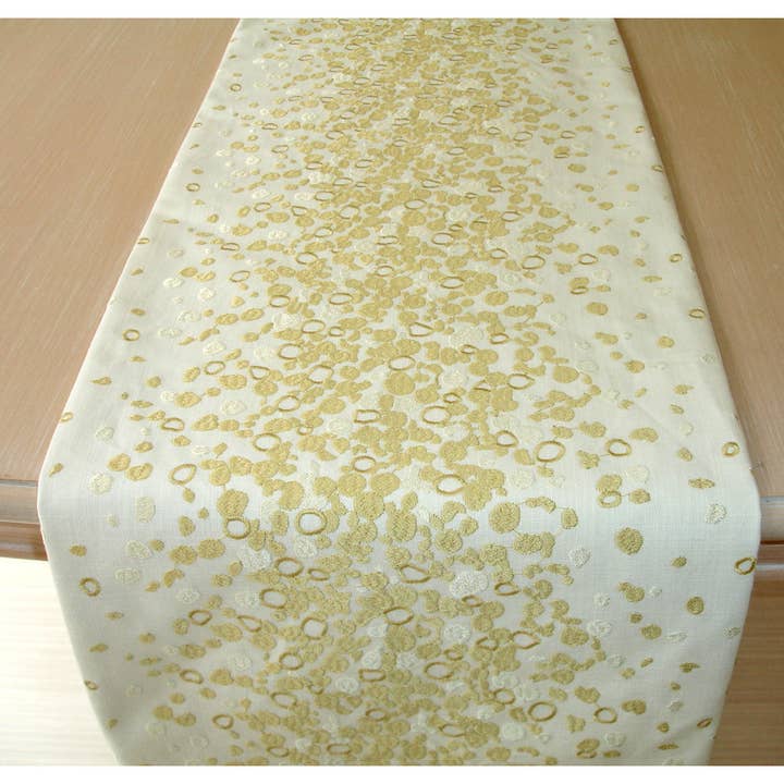 Table Runner Gold and Cream for wholesale by pipdesigns