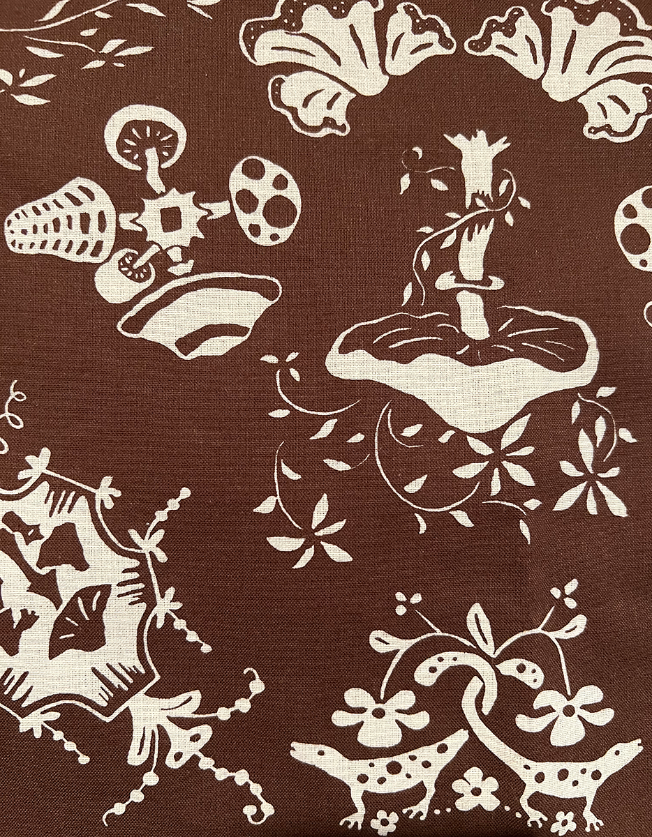 Morning Paper dot Design - Wholesale Bandana - Women's - Mushroom Patterned Brown Cotton Bandana4