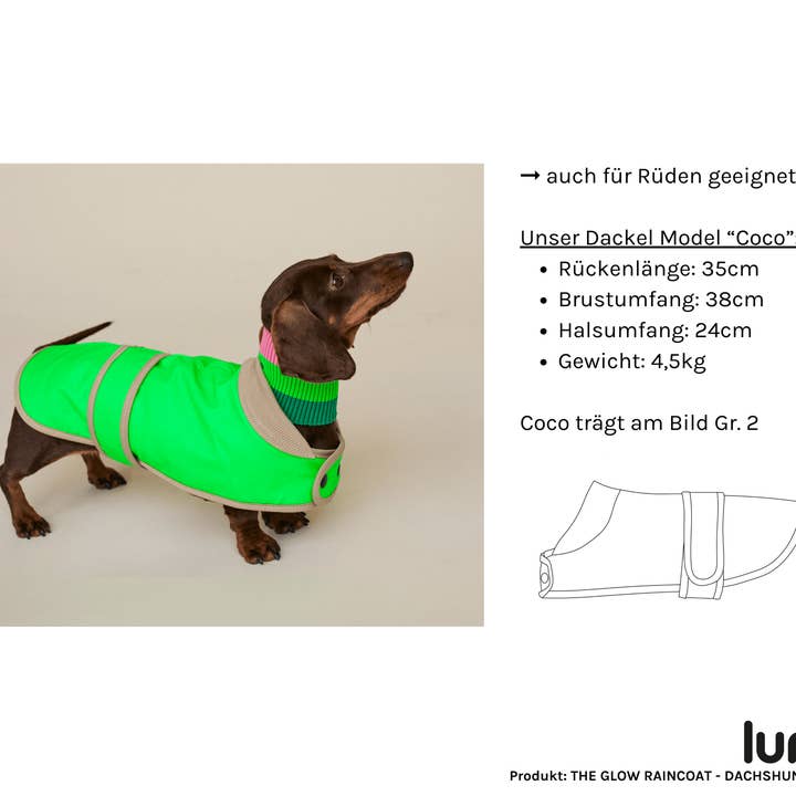 Neon Green Gecko DER GLOW REGENMANTEL (Mini-Passform) for wholesale on Faire5