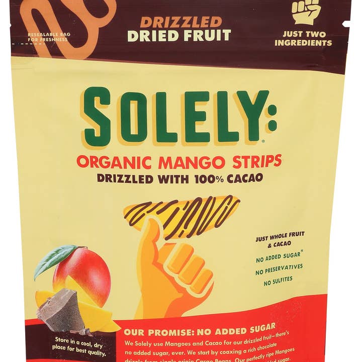 Everyday Supply Co - Wholesale Dried/Dehydrated Fruit - SOLELY MANGO CACAO DRIED STRIPS - Case of 80