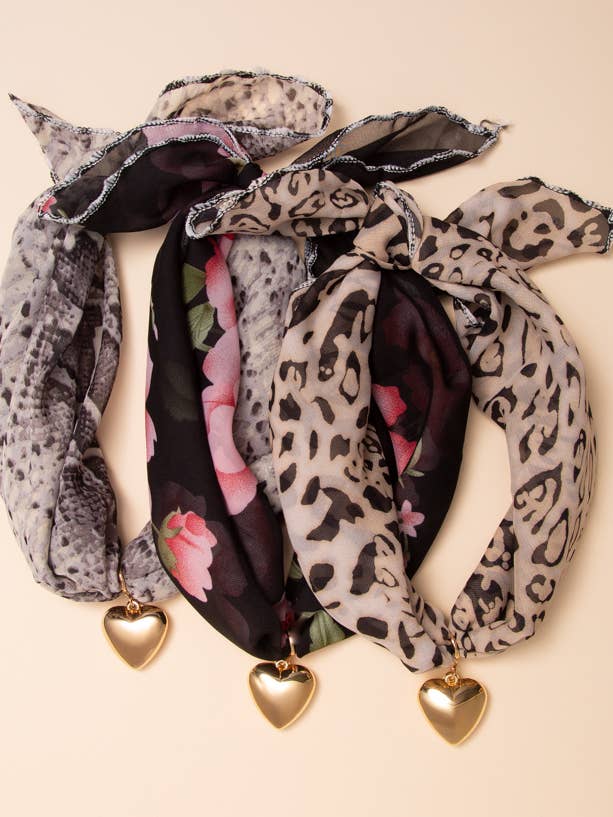 Heart Pendant Scarf Tie-Back Necklace for wholesale by SP Sophia Collection