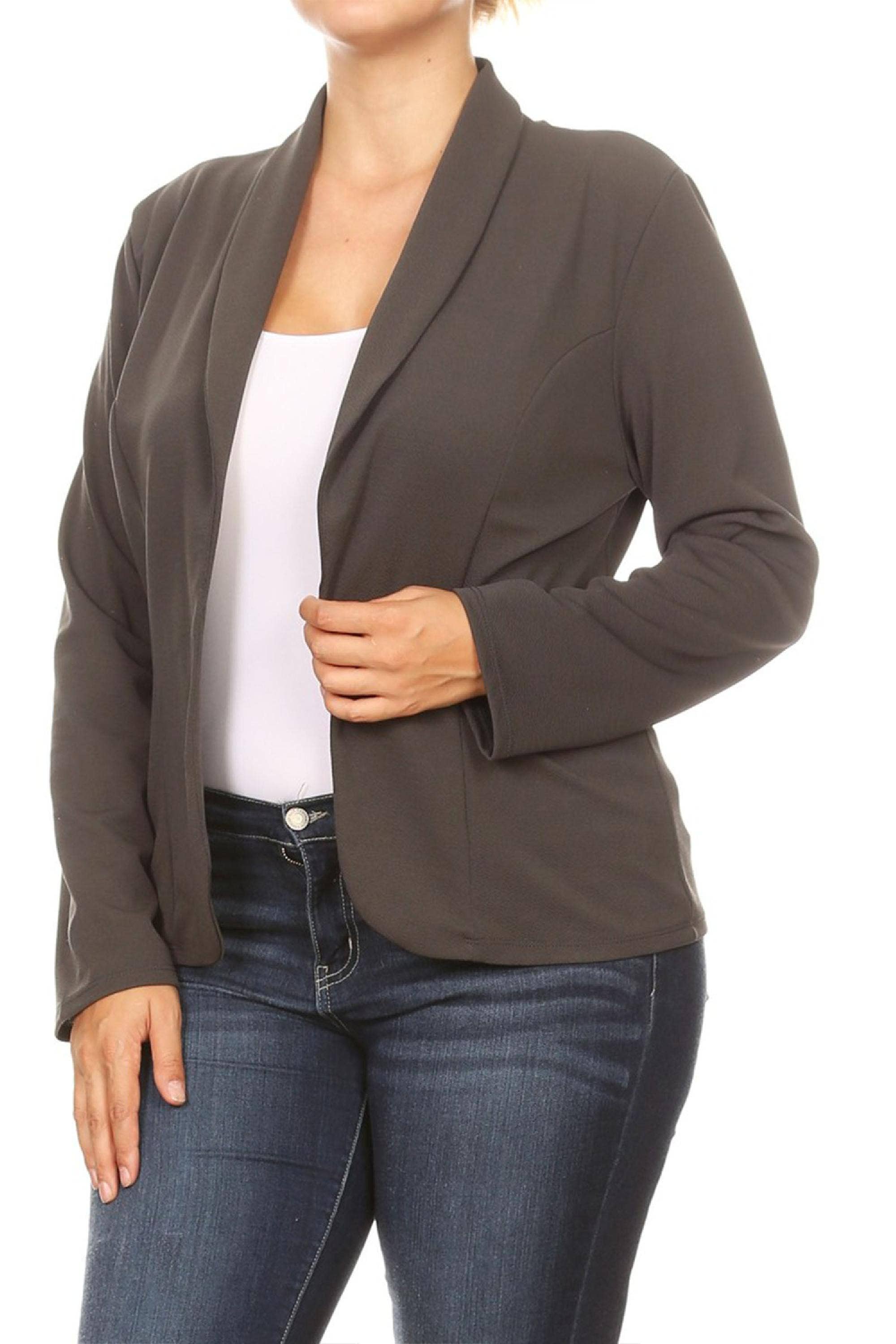 MOA COLLECTION - Wholesale Blazer - Women's - Women's Solid Casual Plus Size Trendy Blazer Jacket18