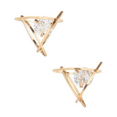 Boucles d'oreilles Poteau Géométrique Or pour la vente par Laurent Scott Collection