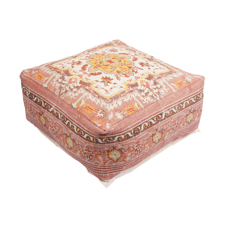 Linen Connections - Wholesale Ottoman - Stunning Moroccan Ottoman - Cream Printed0