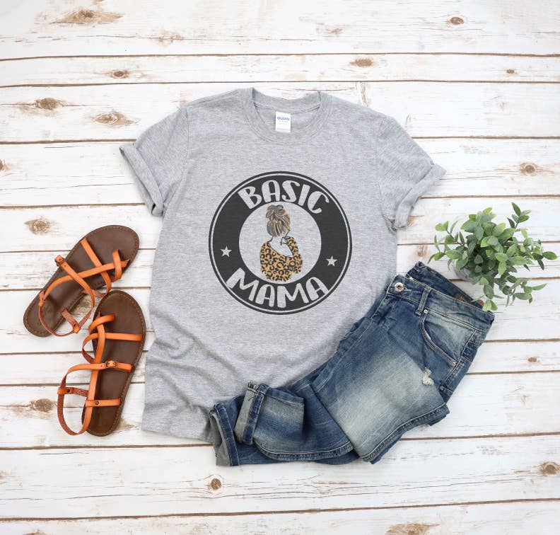 GLITTER AND GLAM - Wholesale T-Shirt (Graphic) - Women's - Basic Mama Leopard Shirt0